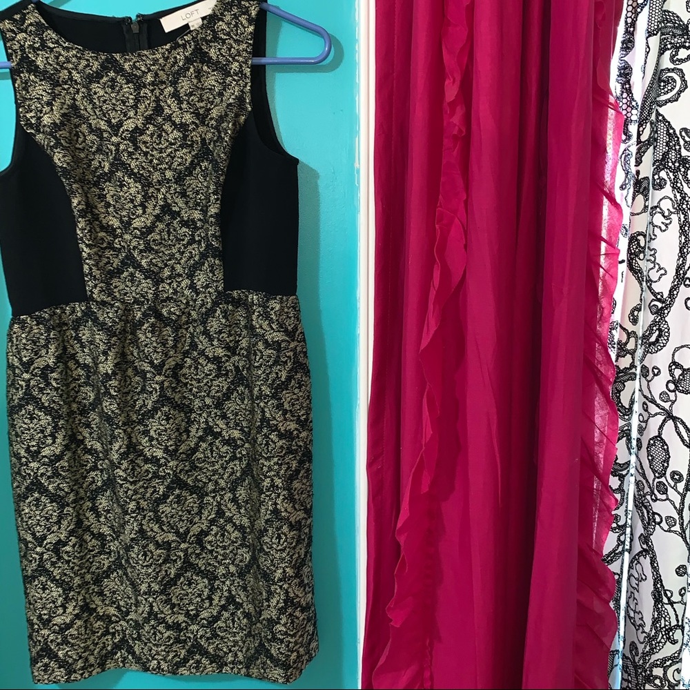 Black & Gold Dress from The Loft